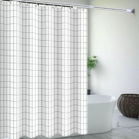 [HCM]Màn treo nhà tắm Caro trắng size 1m8  x 1m8