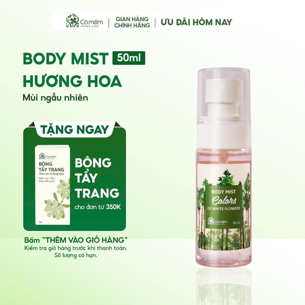 [Mùi Ngẫu Nhiên] Body Mist Xịt Thơm Toàn Thân Quần Áo Nam Nữ Hương Nước Hoa Ngọt Ngào Thanh Mát Dịu Nhẹ Cỏ Mềm 50ml