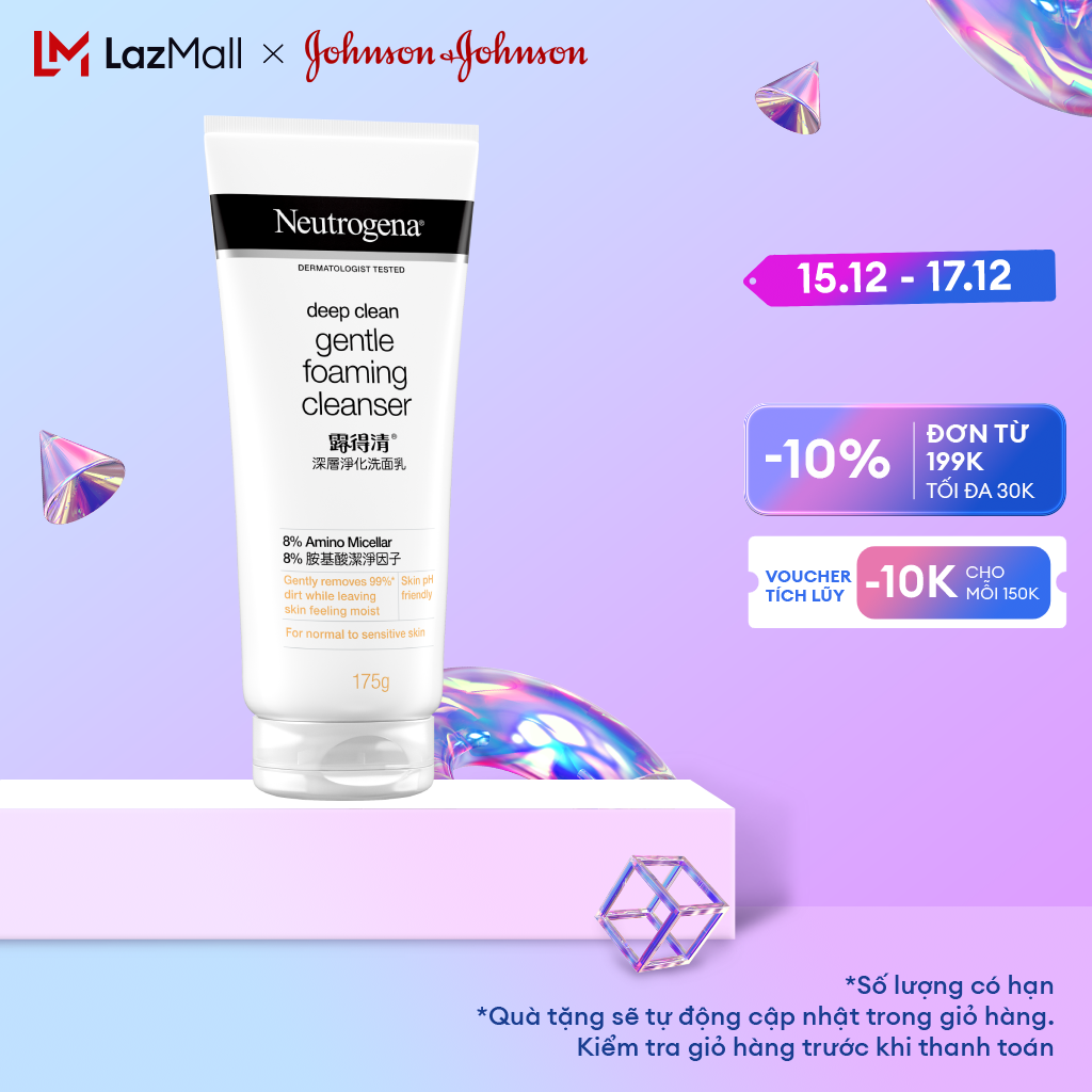 Sữa Rửa Mặt Neutrogena Làm Sạch Sâu & Kiểm Soát Nhờn - Deep Clean Foaming Cleanser