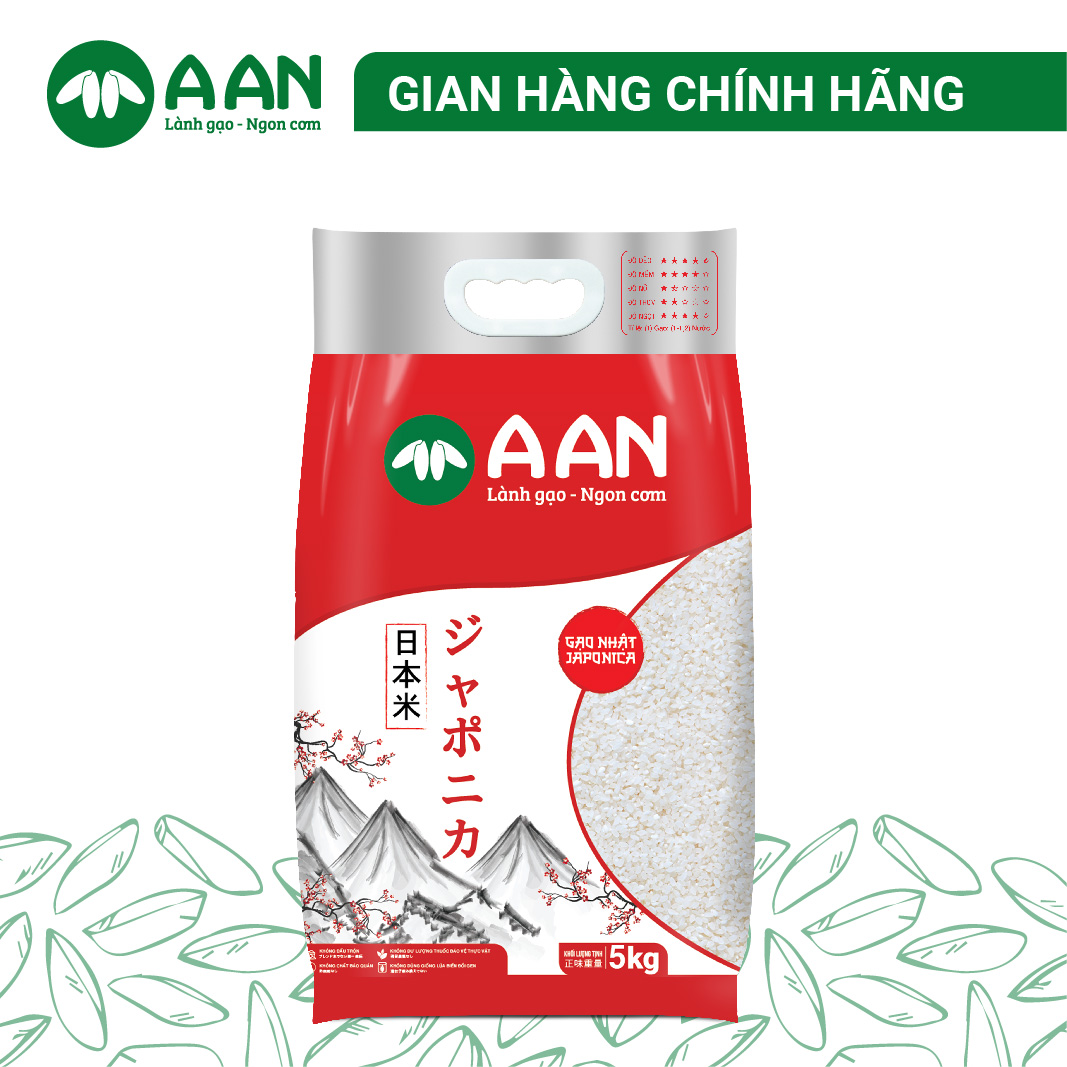 Gạo nhật japonica túi 5kg - chính hãng gạo a an