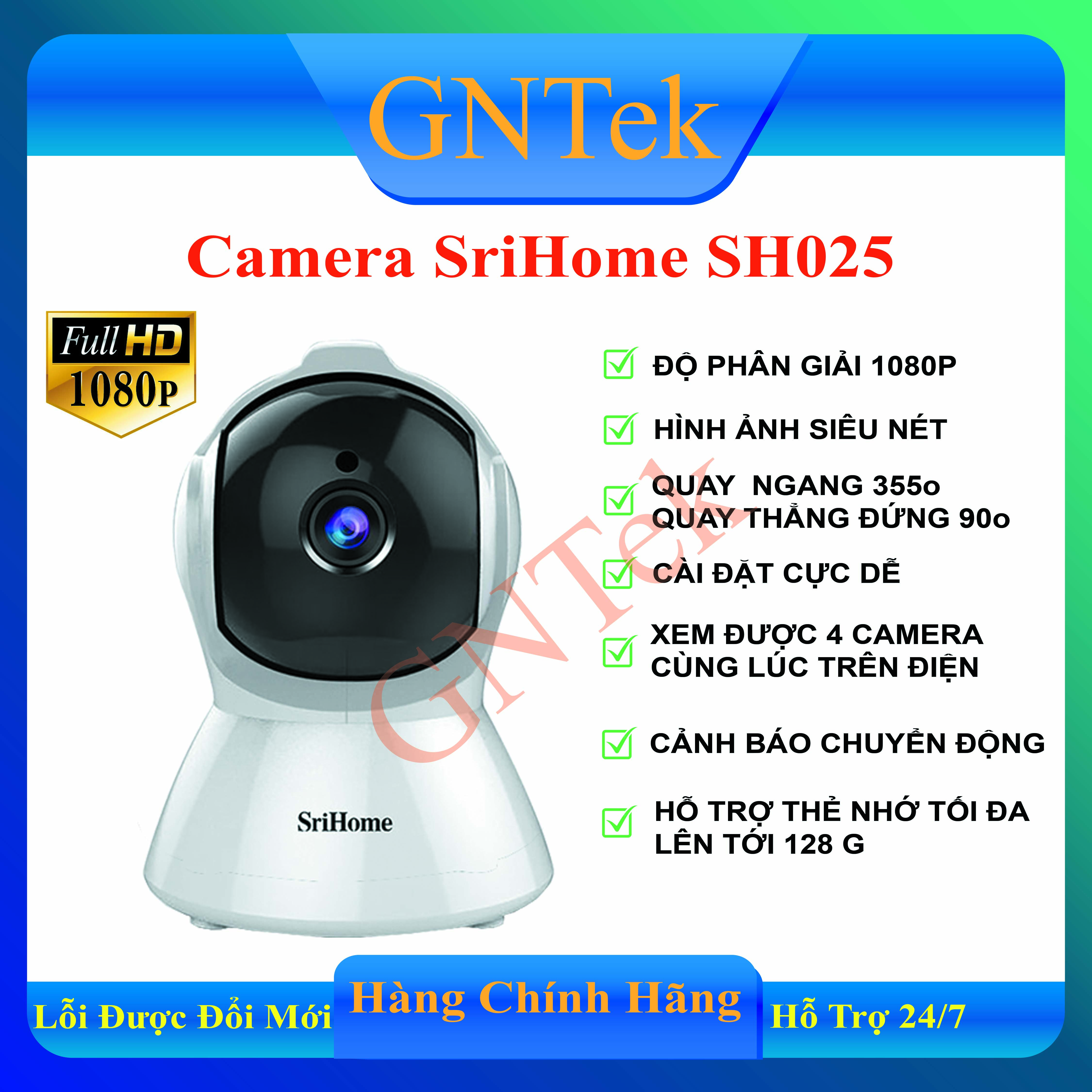 Camera wifi srihome sh025 2.0mpx 1080p- hình ảnh full hd siêu nét, wifi siêu khỏe