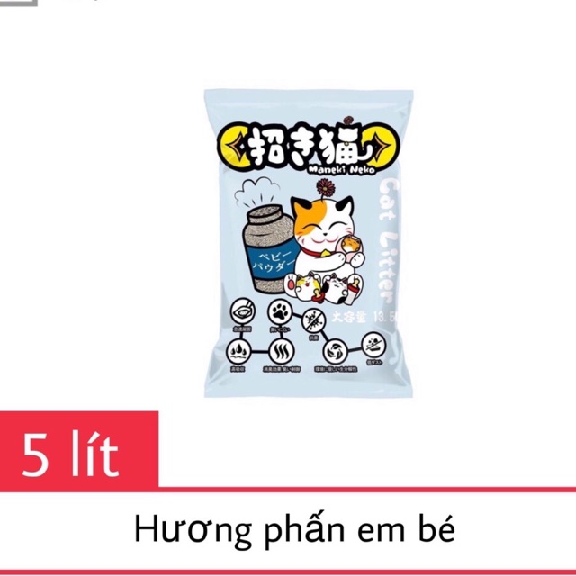 Cát đất sét vệ sinh cho mèo maneki neko - cát sệ sinh litter túi 5 lít