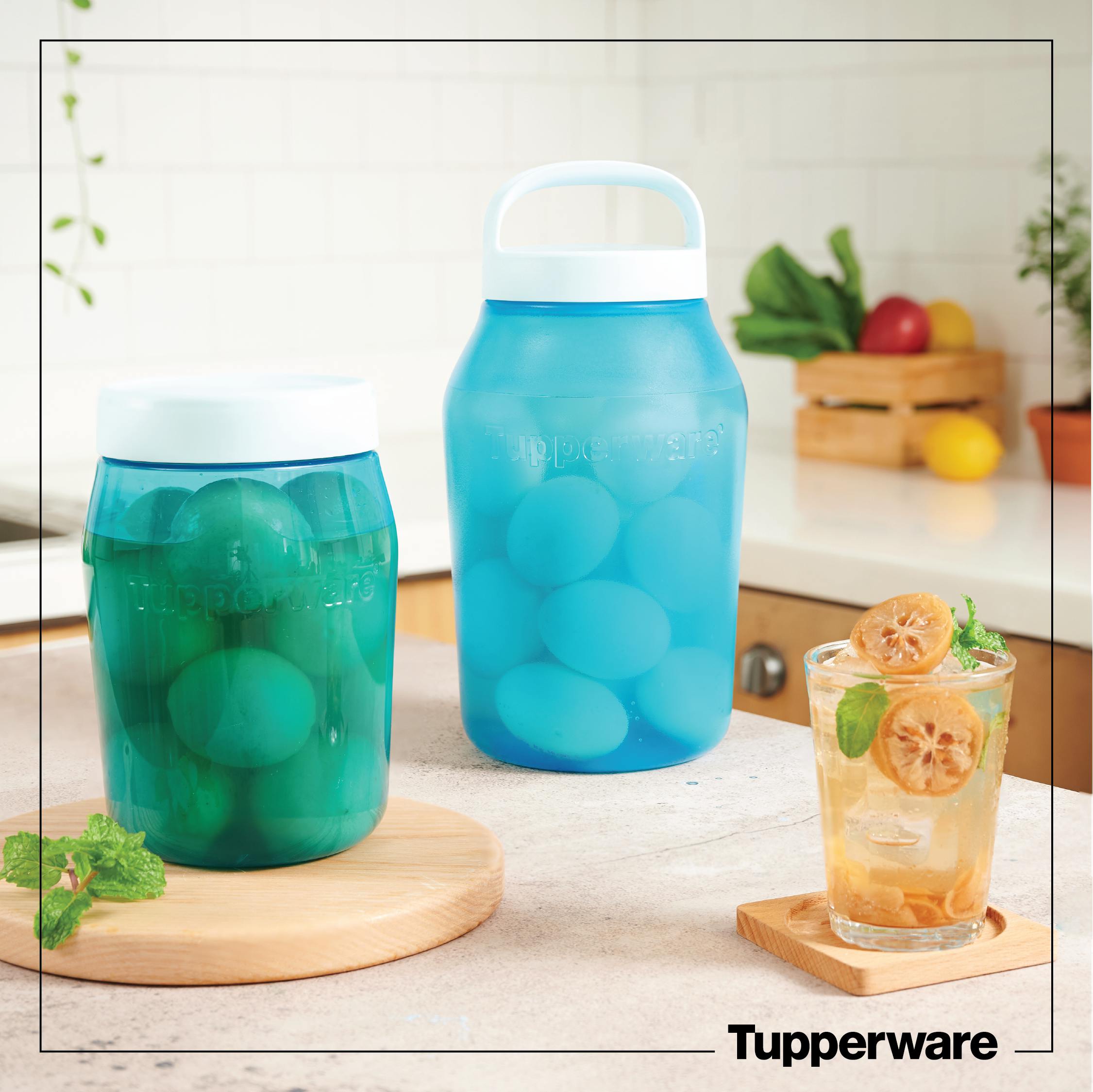 BỘ HỘP BẢO QUẢN THỰC PHẨM UNIVERSAL JAR 2 HỘP TUPPERWARE - hộp tròn kín nước kín khí, thiết kế thông minh (size 1.5L và 3L) muối dưa cà, kiệu, chanh muối