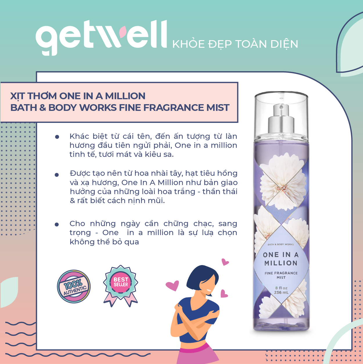 ONE IN MILLION | Xịt thơm Bath & Body Works Fine Fragrance Mist