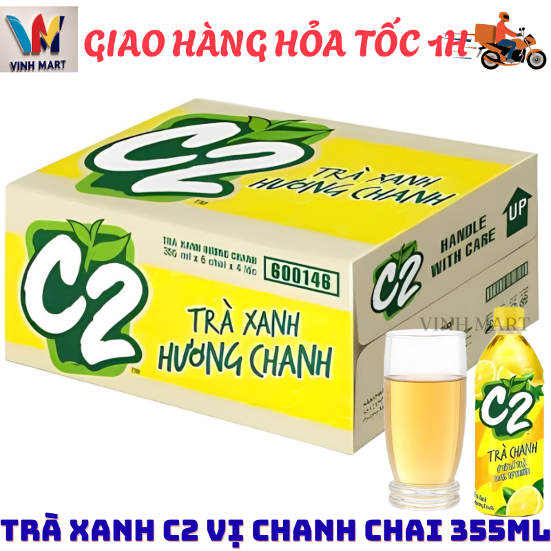 [ CHỈ GIAO CHO ĐƠN HỎA TỐC Ở HCM ] Trà Xanh C2 Vị Chanh 1 Thùng 24 Chai 355 Ml
