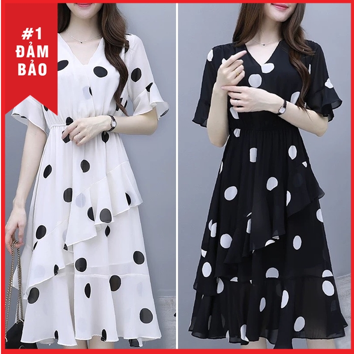 [HCM]ĐẦM CHẤM BI TẦNG NỮ TÍNH A5 ĐỦ SIZE SMLXLXXL