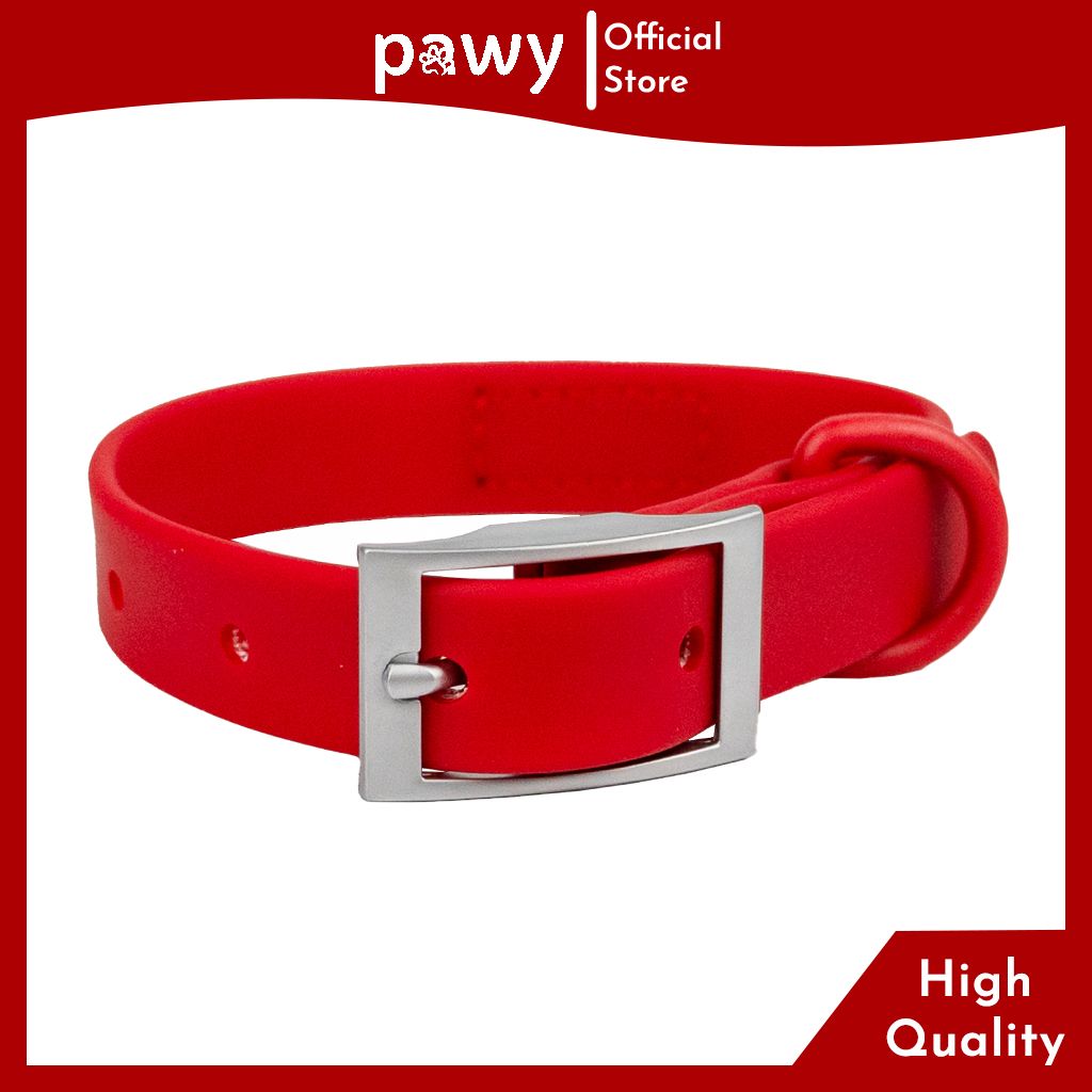 Vòng cổ chó pawy - flexiwear - màu đỏ - vòng cổ chó pvc cao cấp