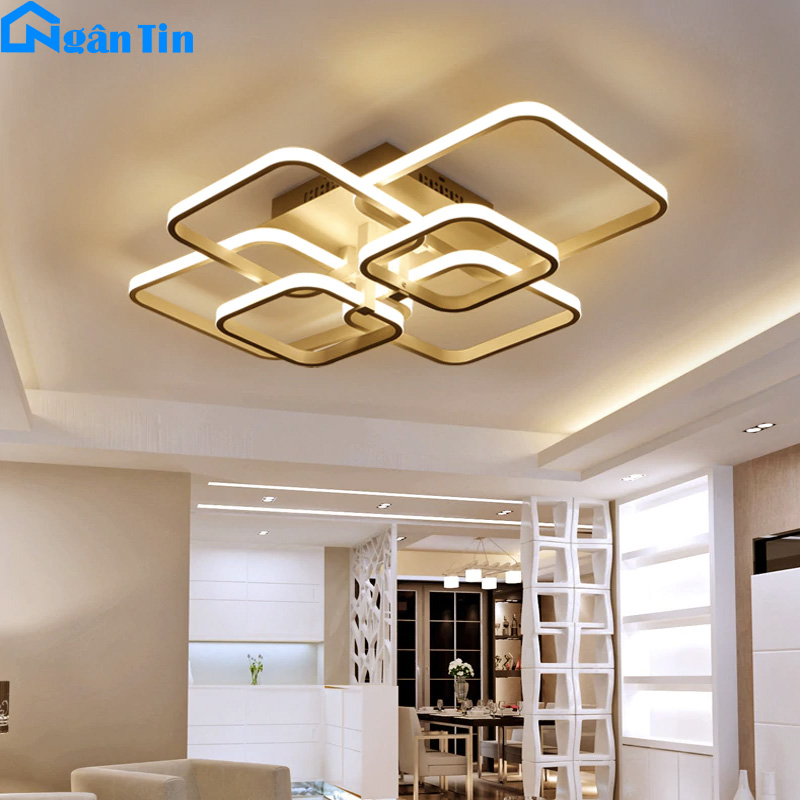 Đèn Mâm LED Ốp Trần Hiện Đại Trang Trí Phòng Khách Led 3 Chế Độ Màu MO931 Ngân Tin (Tặng kèm remote điều khiển tiện dụng)