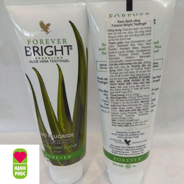 Kem đánh răng lô hội forever bright toothgel