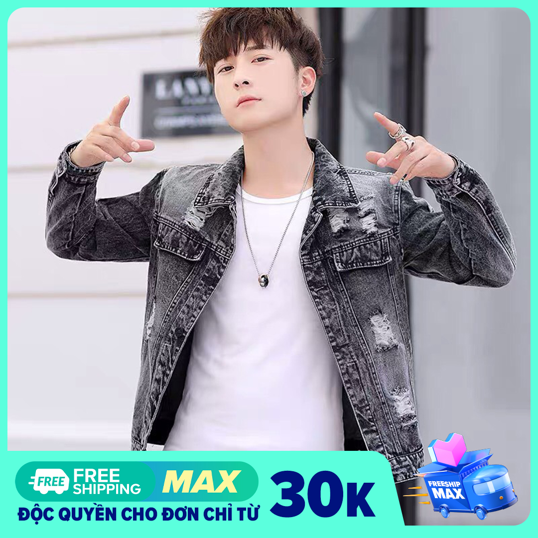 Áo khoác jean nam, áo bò nam MTSHOP cao cấp, chất liệu thoáng mát, thấm hút mồ hôi, phù hợp với mọi lứa tuổi MTS37
