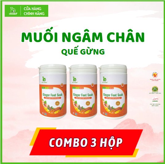 Combo 3 hộp Muối ngâm chân thảo dược quế gừng Bảo Nhiên _ Klt: 1500gr