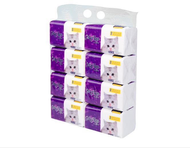 Giấy rút cao cấp con mèo 3 lớp, 465 tờ/gói, 8 gói/ lốc