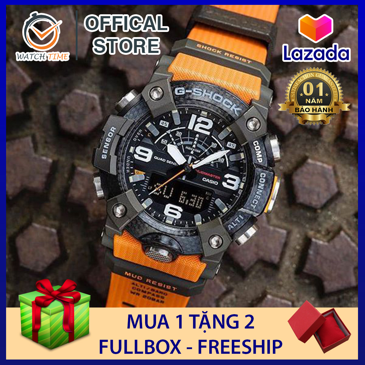 Đồng hồ nam G-Shock GG-B100-1A9 VÀNG ĐEN - Made in JAPAN - Size 44mm - Bảo hành 12 tháng - Siêu chống nước,chống từ,chống va đập - Màu bền không phai - Đẳng cấp NHẬT BẢN