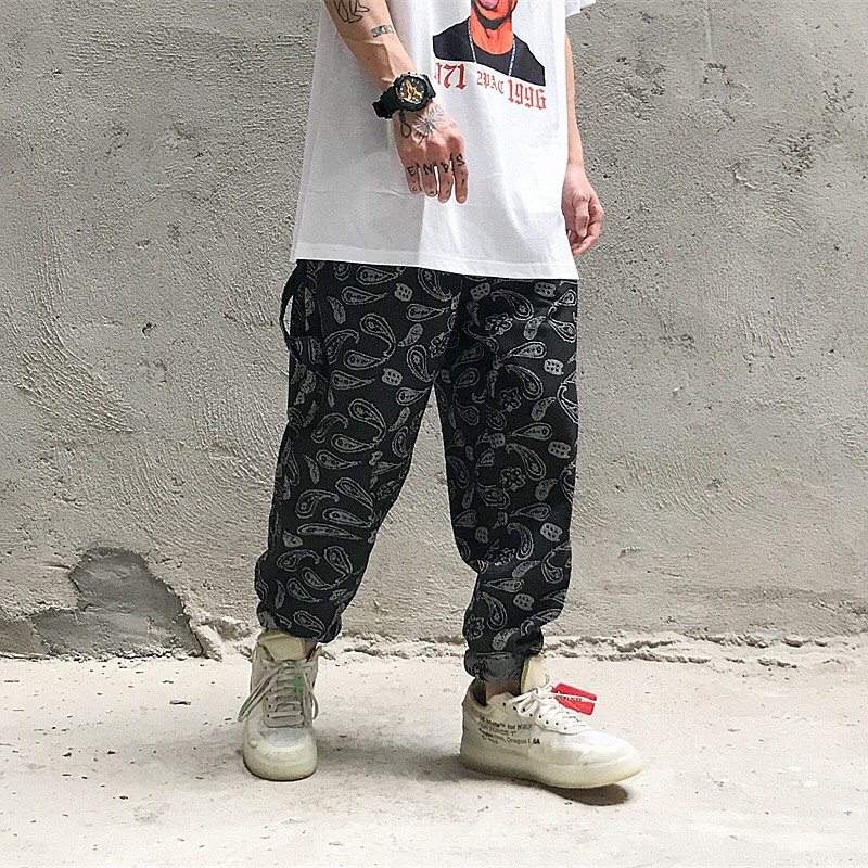 ⚡️[CHỈ 1 NGÀY]Quần jeans bandana ống rộng phong cách hiphop unisex ⚡️