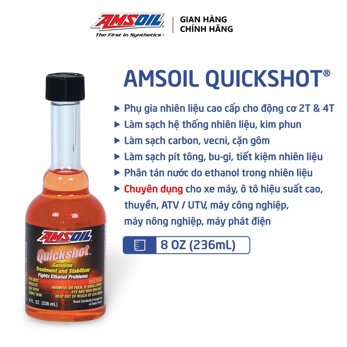 Phụ gia nhiên liệu Amsoil Quickshot 236ml (AQSCN-EA)
