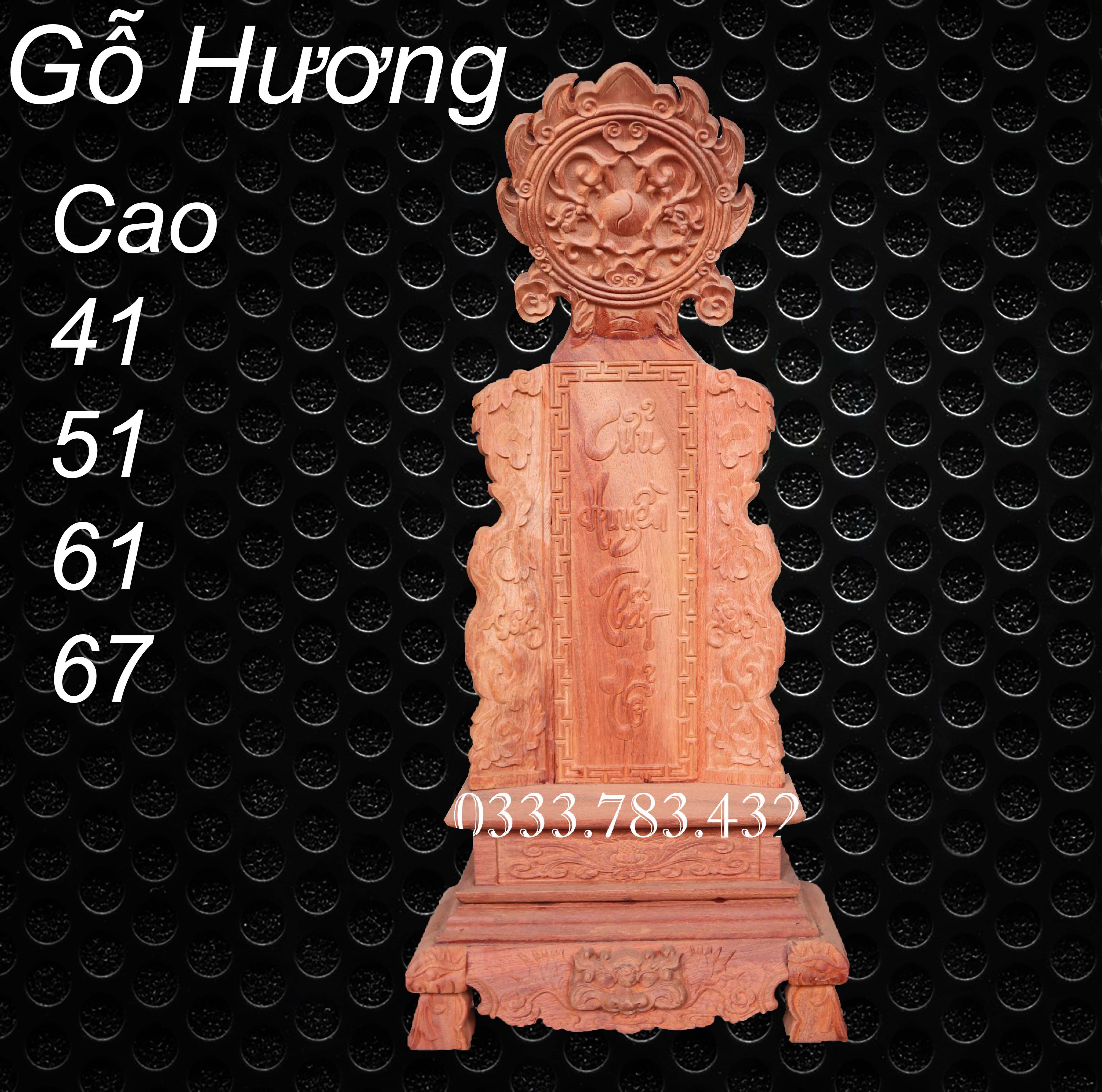 Bài vị thờ gia tiên cửu huyền thất tổ gỗ hương cao 41,48,61,67cm