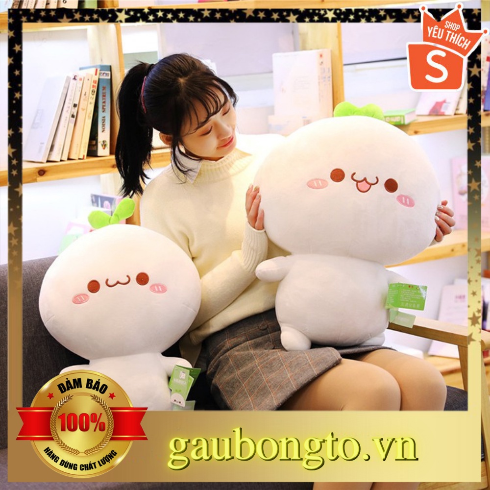 Gấu bông Rau mầm ̀ ̂́, gối ôm hình thú nhồi bông Rau mầm siêu đáng yêu, gối ôm cho bé chơi mềm mịn 35cm