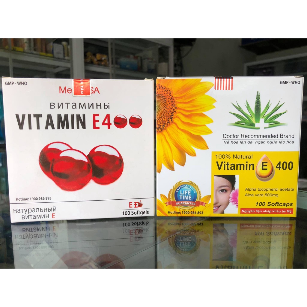 Vitamin E 400 đẹp da mờ nám điều hoà nội tiết tố nữ Hộp 100viên