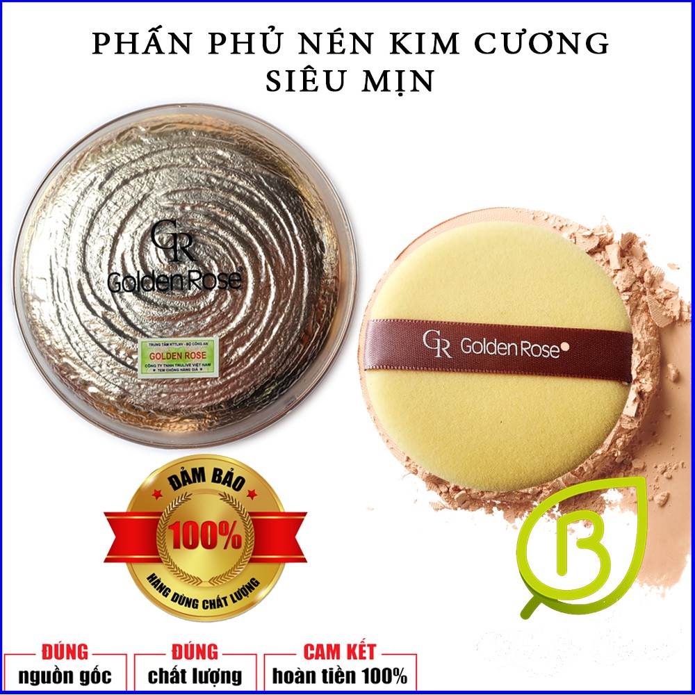 Phấn phủ nén kim cương- golden rose natural pressed powder