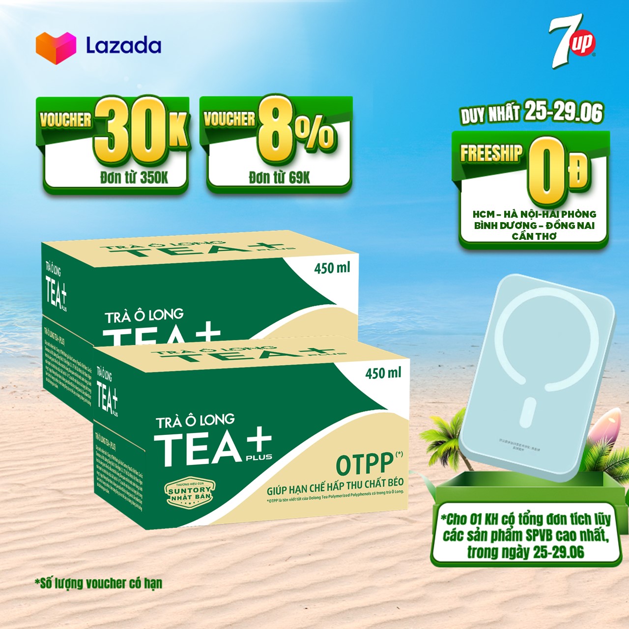 Combo 2 Thùng 24 Chai Trà Ô long Tea+ (450ml /chai)