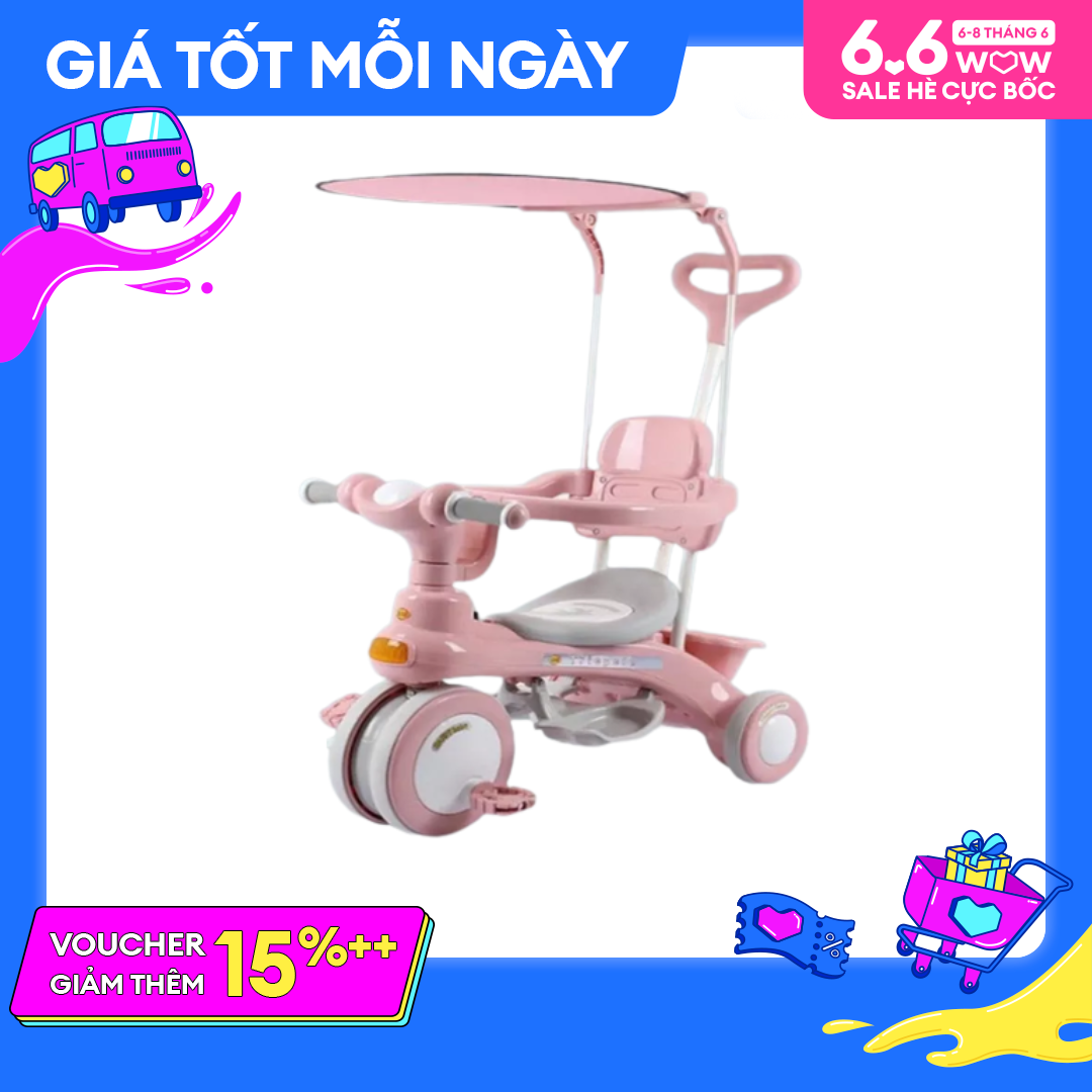[Siêu rẻ] XE ĐẨY 3 BÁNH CÓ NHẠC VÀ ĐÈN - KIÊM XE ĐẠP KHI BÉ LỚN LÊN