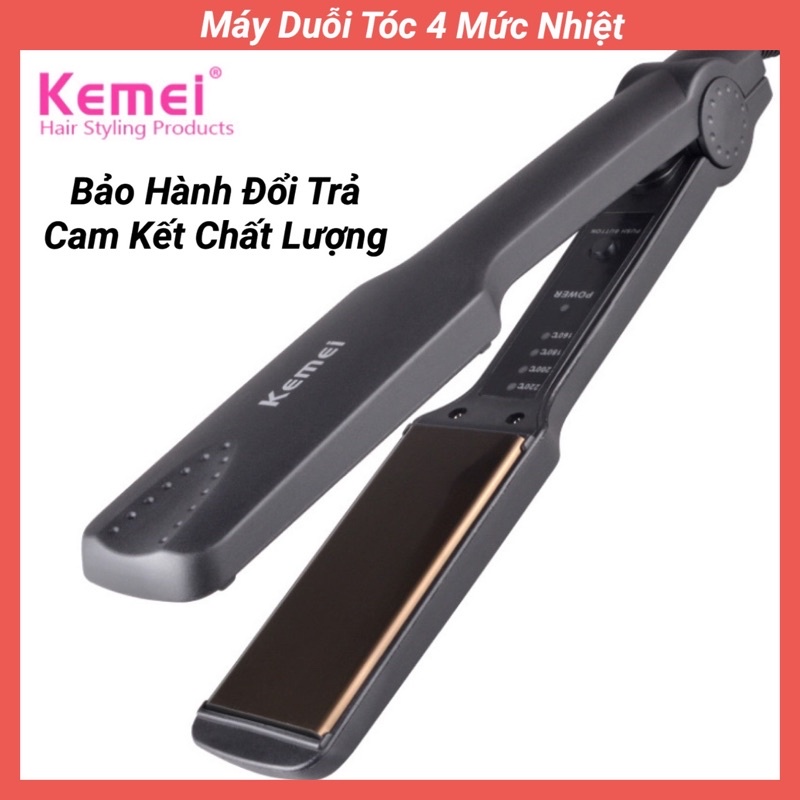 Máy duỗi tóc 4 mức chỉnh nhiệt kemei km 329