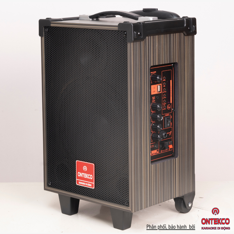 loa kéo chính hãng ontekco 8001 bass 20 kèm 1 micro không dây chống hú 100%- vỏ gỗ mặt lưới sắt kết nối bluetooth, kèm sạc+ khiển