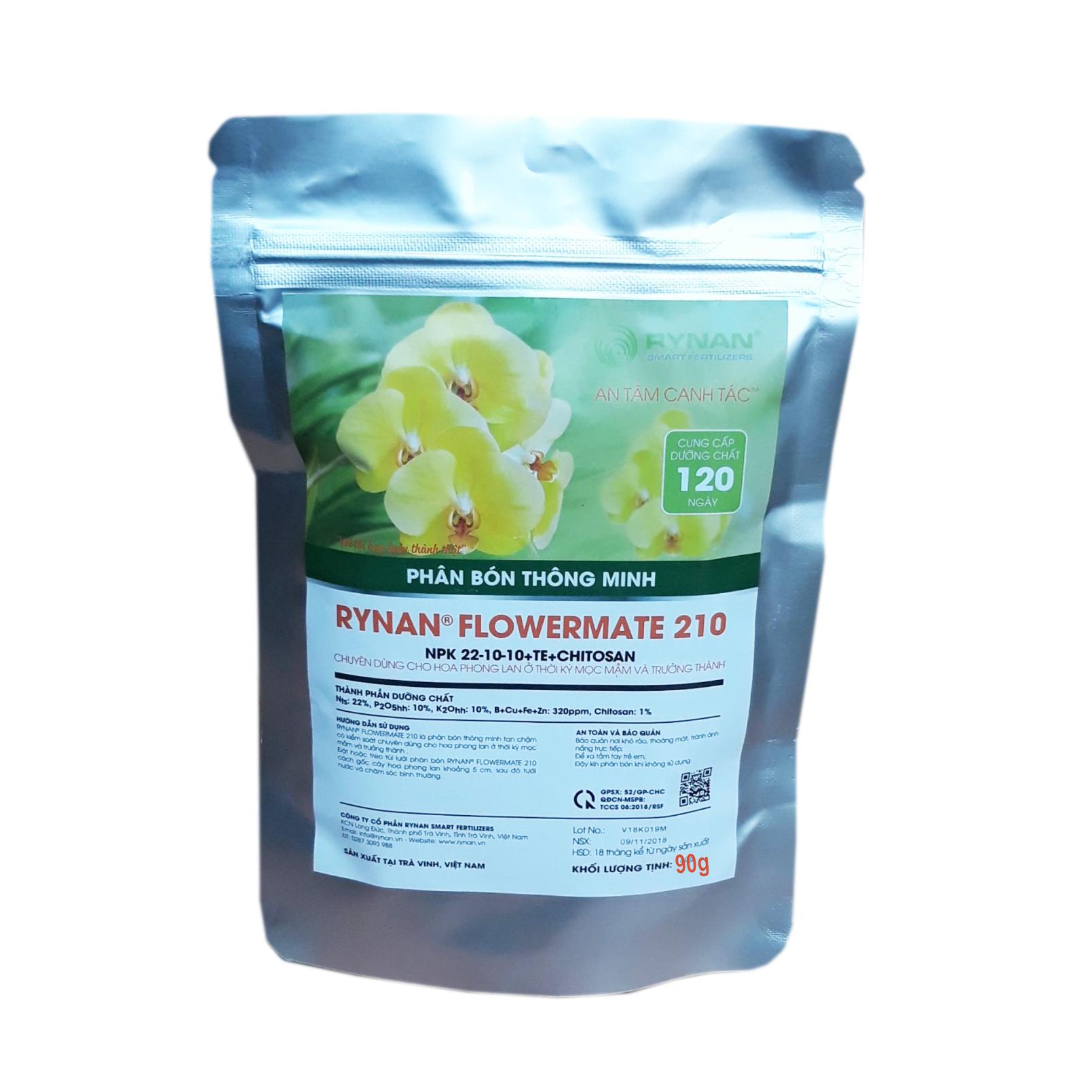 Rynan 22-10-10 DẠNG TÚI LƯỚI Dùng Cho Cây Trưởng Thành Và Dưỡng Cây Sau Ra Hoa phân giải 4 tháng (90g)