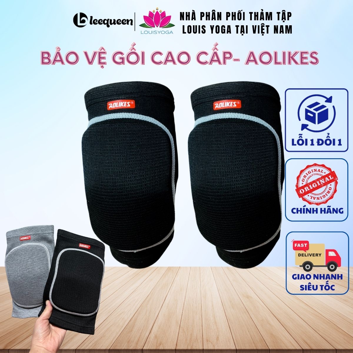 Bảo vệ gối 0210 - Băng bó đầu gối giảm chấn thương khi vận động thể dục thể thao Gym Yoga
