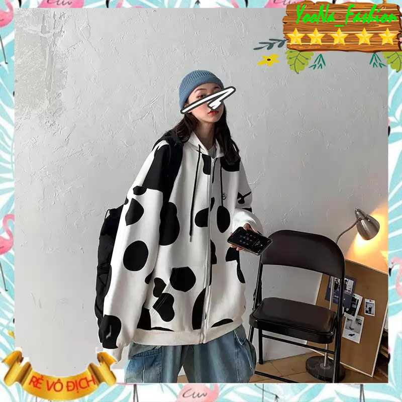 [HCM]Áo Khoác Hoodie Con Bò Sữa Áo Hoodie Form Rộng Trẻ Trung Siêu Cá Tính.Tp