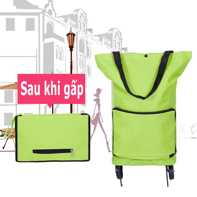 Túi xách đi chợ đa năng có bánh xe kéo