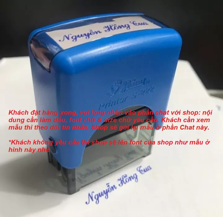 Khắc dấu tên shiny s222 14x37mm