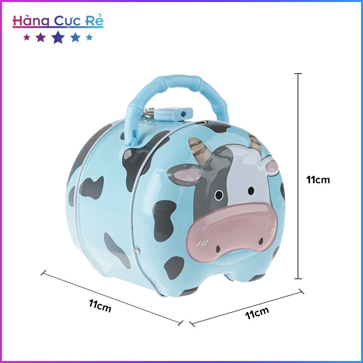 Két sắt tiết kiệm tiền mini hình con lợn, ống heo tiết kiệm mini hình con bò và ngôi nhà - siêu đáng yêu