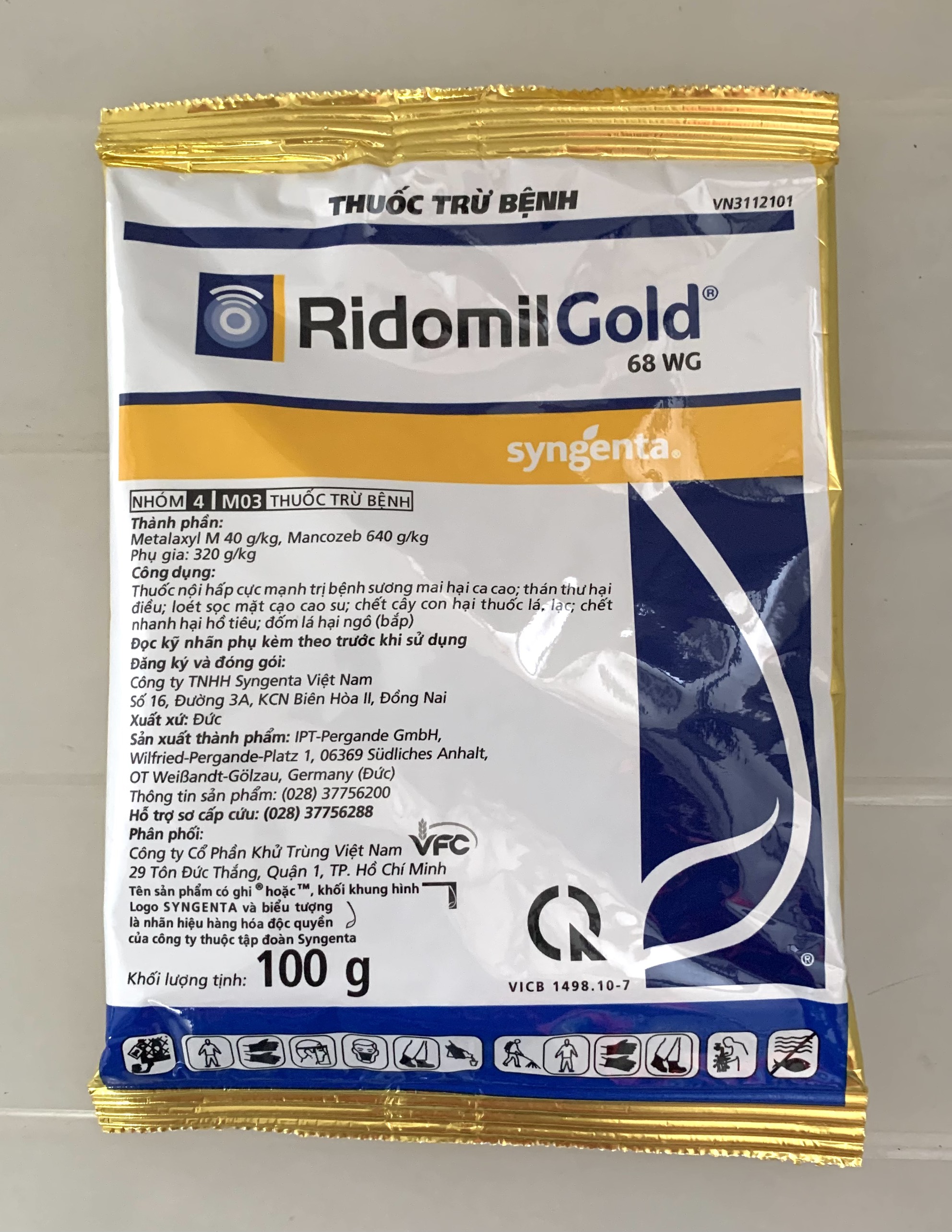 Ridomil gold 68wg - 100gr - bayer - thuốc trừ bệnh hiệu quả cho cây trồng