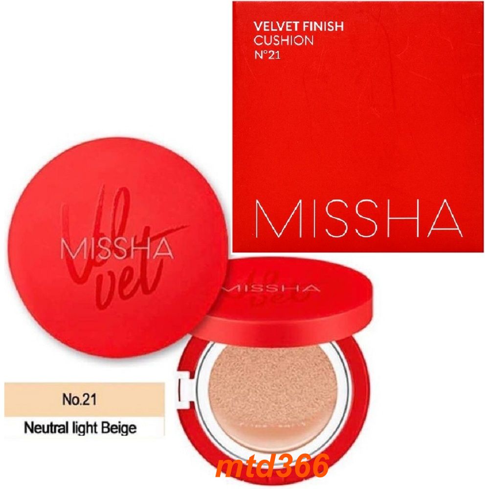 Phấn nước số 21 missha velvet finish cushion spf50+ pa+++, .