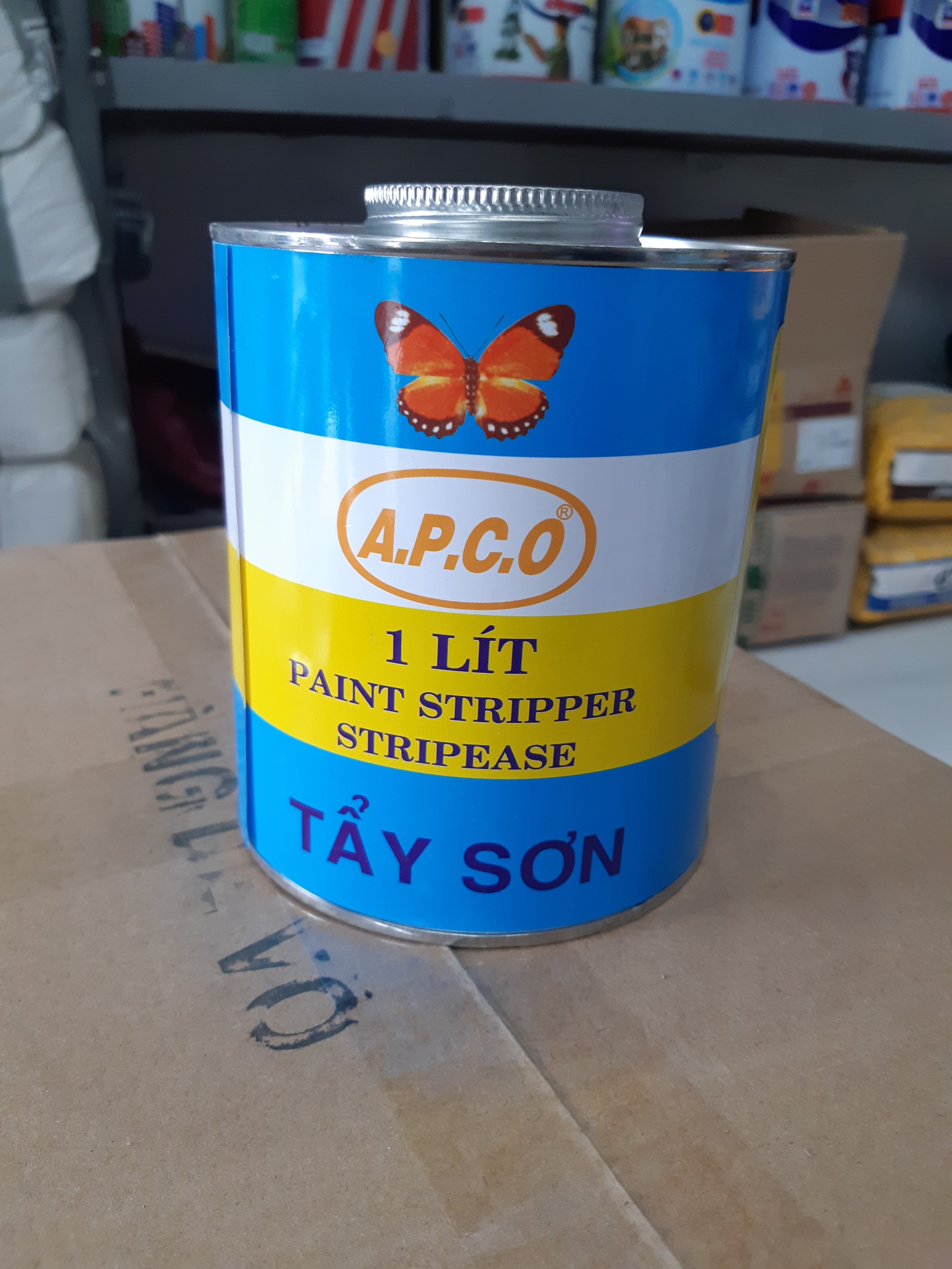Dung dịch tẩy sơn, chất tẩy sơn APCO trên kim loại, gỗ, bê tông Lon 1 lít