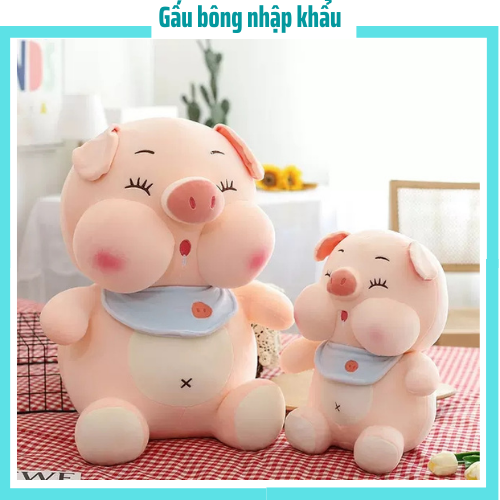 Gấu bông Heo ú cute ngồi dễ thương 25cm và 60cm, làm quà tặng trang trí bàn làm việc hoặc ôm ngủ mềm min và rất dễ thương