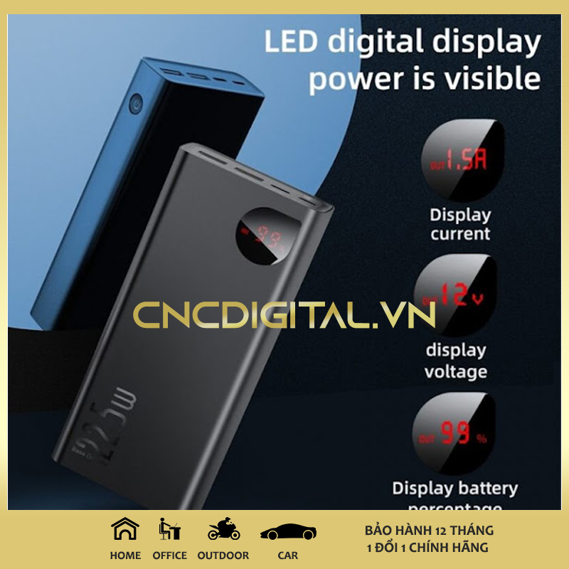 Pin sạc dự phòng Baseus Adaman 30000mAh công suất 22.5W ( 22.5W, 30000mAh, QC3.0/ PD3.0/ SCP/ AFC Quick charge Power Bank ) sạc siêu nhanh 2 cổng USB và 2 cổng PD output 22.5W cho iPhone Samsung Xiaomi Huawei - Hàng Chính Hãng