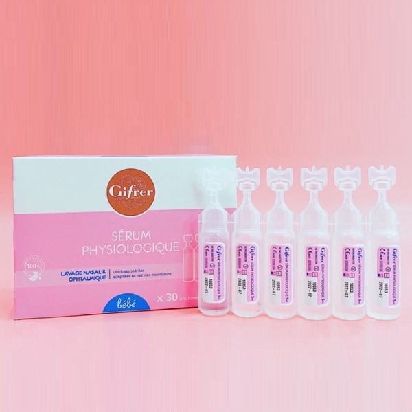 Nước Muối Sinh Lý Nước muối kháng viêm Gifrer pháp tép Xanh , Vàng, Hồng của Pháp Cho Trẻ Sơ Sinh
