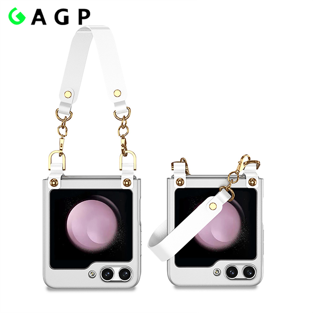 Fashionnew Ốp lưng điện thoại Z Flip 5 dây đeo hợp kim thời trang sang trọng cho Samsung Galaxy Z Flip 5. Ốp lưng cứng mạ flip5 zflip 5 bán hàng nóng