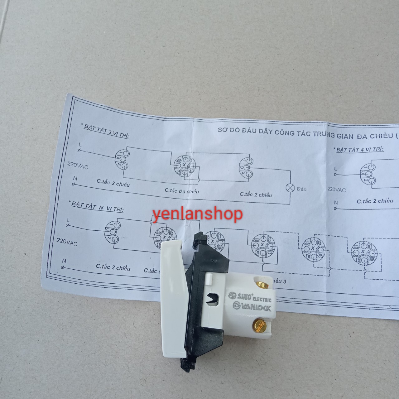 Hạt công tắc trung gian, công tắc đa chiều 4 cực, S18CC