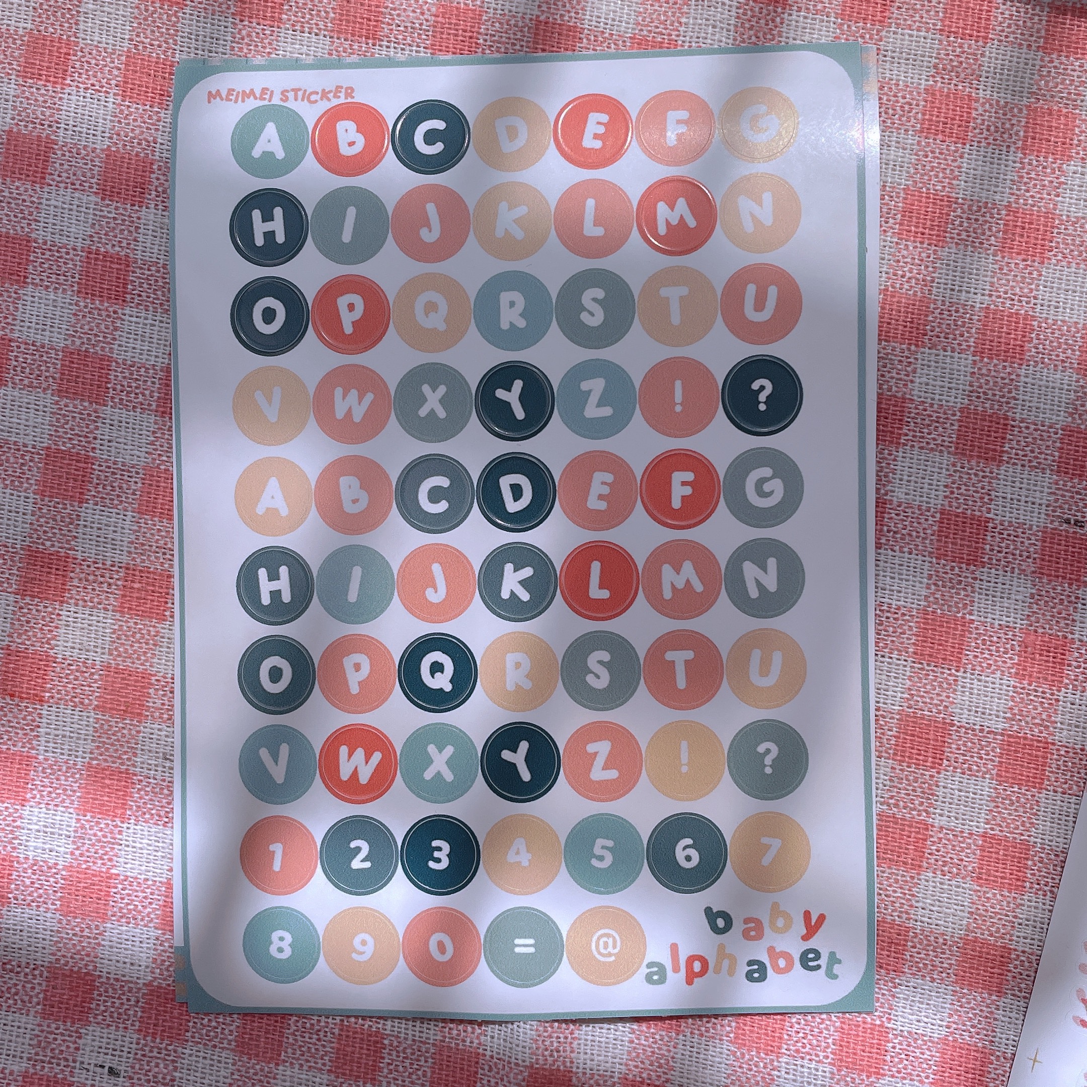 Meimei Sticker - Bé Bear - Sticker Alphabet Chữ Cái Pastel