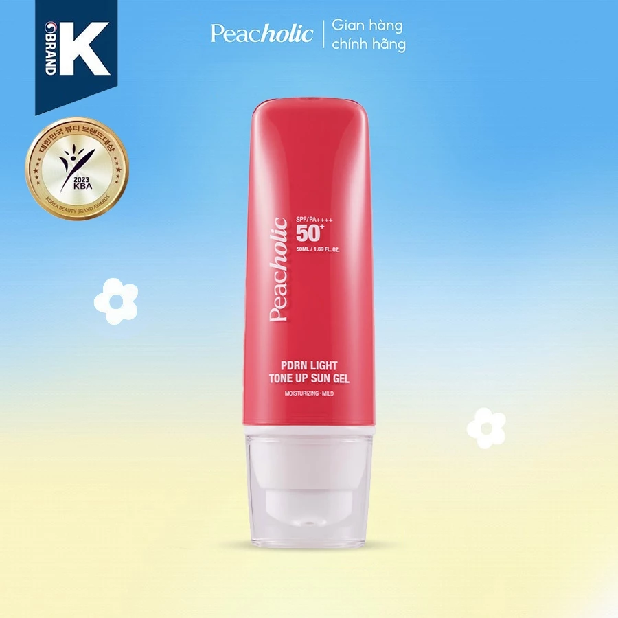 PEACHOLIC Kem chống nắng nâng tone Fresh Calming Sun Gel SPF50+ 60ml