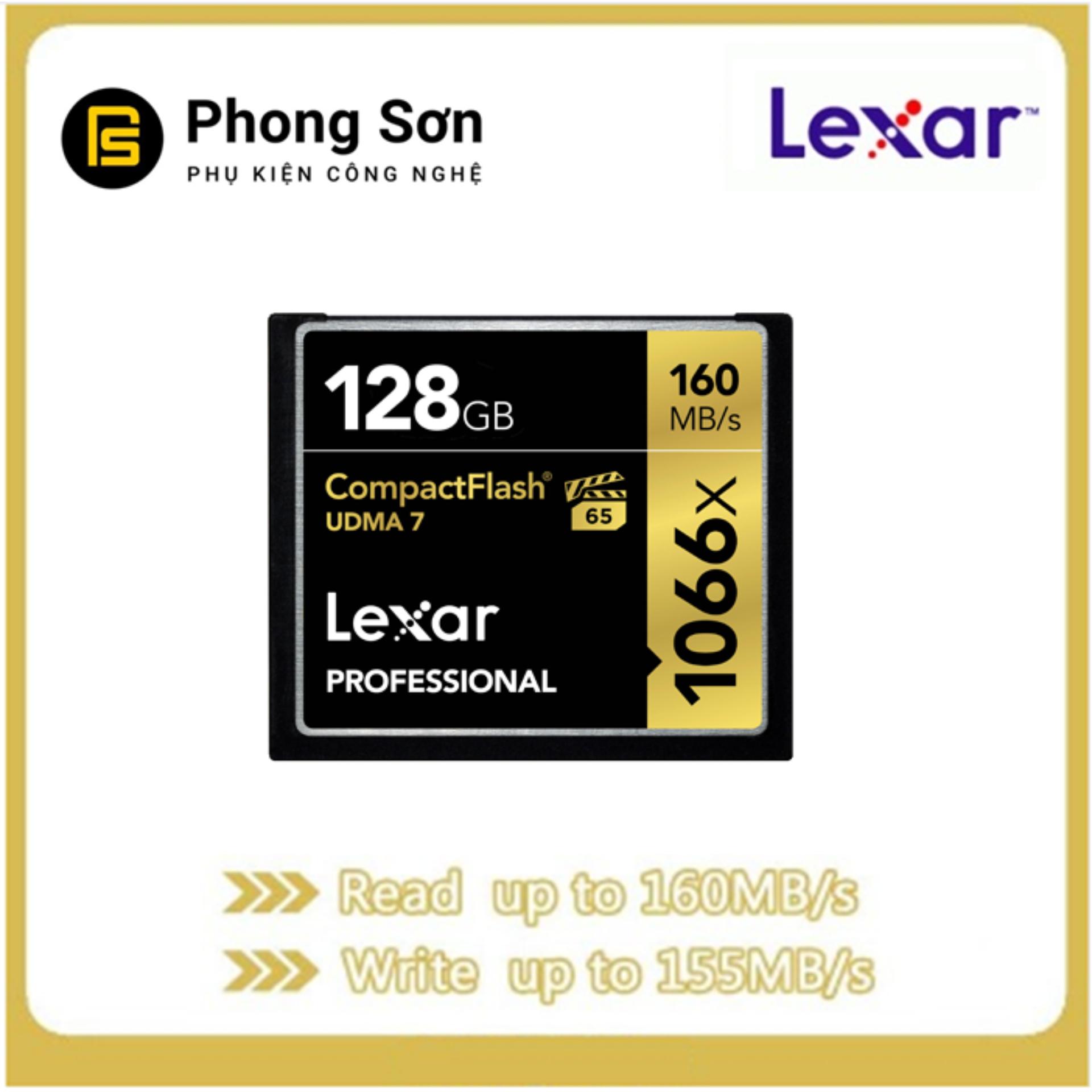 Thẻ nhớ cf lexar 128gb pro 1066x 160mb/s - cho máy ảnh chuyên nghiệp, tốc độ cao
