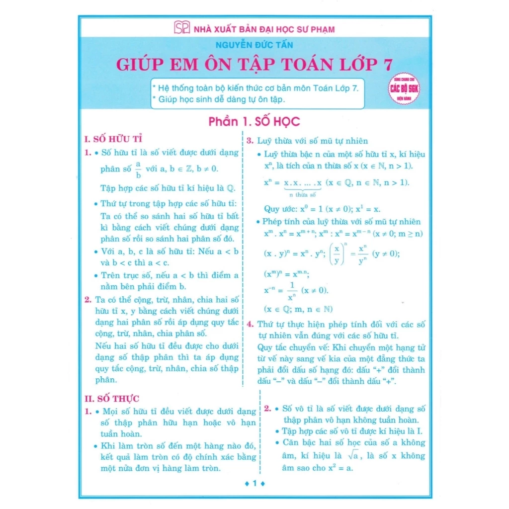 Giúp em ôn tập toán lớp 7 (dùng chung cho các bộ sgk hiện hành)