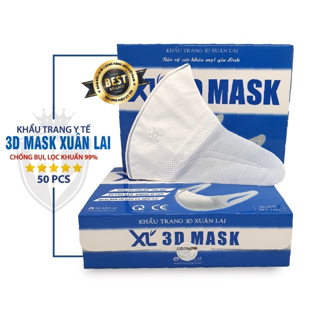 Hộp 50 chiếc Khẩu Trang 3D Mask XL Xuân Lai