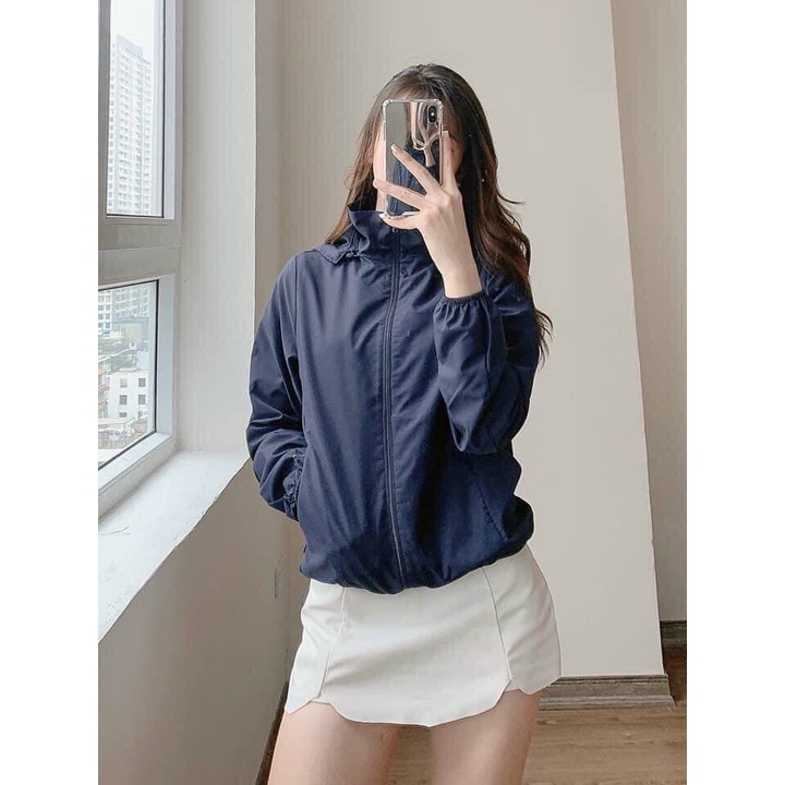 Áo gió GU 2 lớp mẫu mới kèm túi thời trang