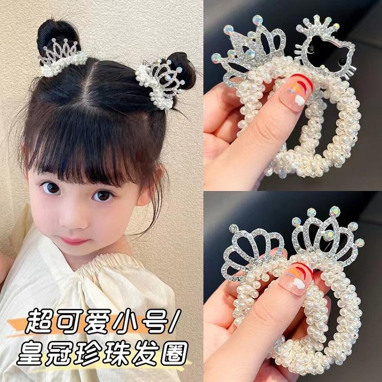 Cột tóc công chúa - dây buộc tóc vương miện đính đá cho bé lung linh đi dự tiệc