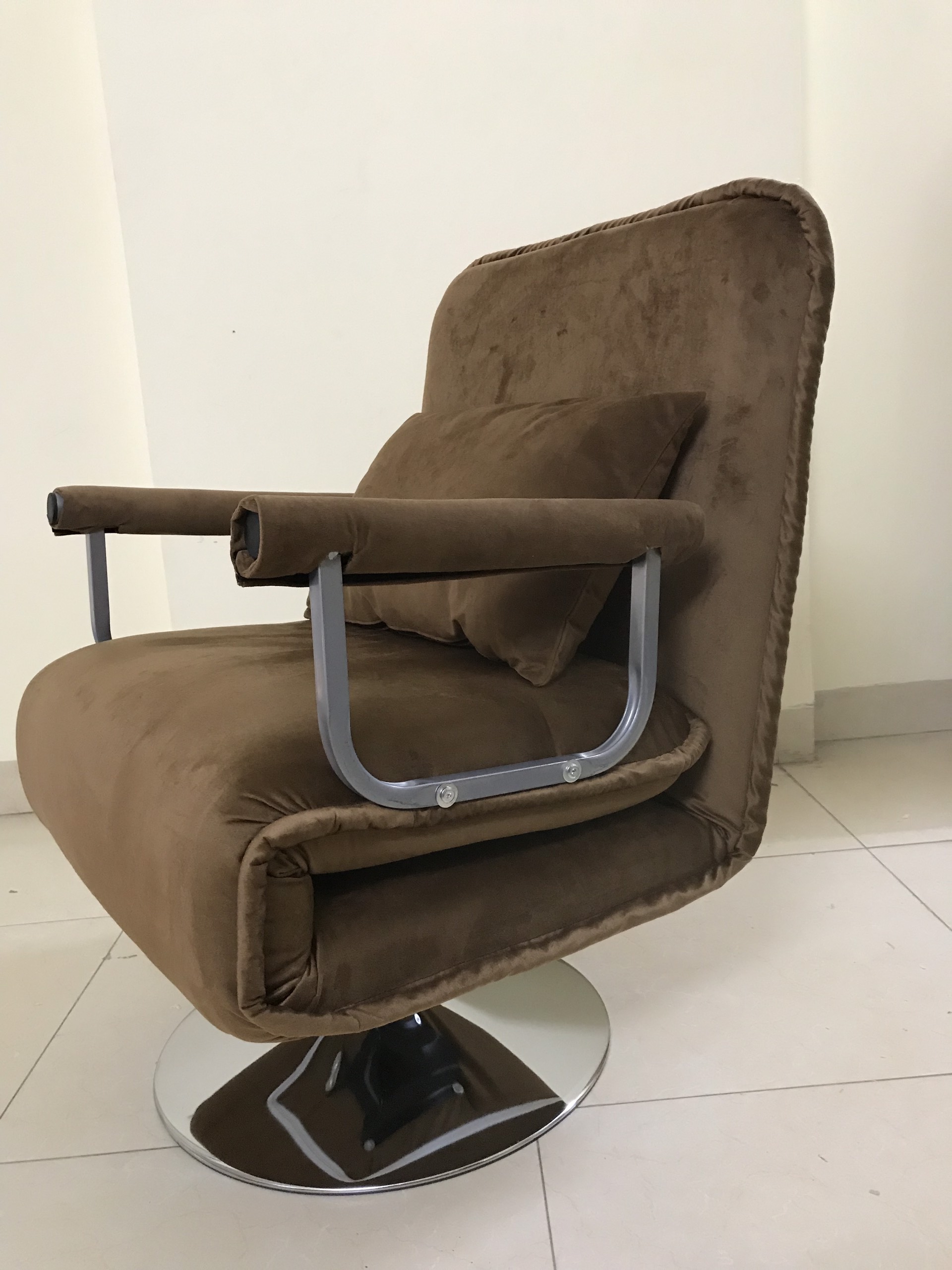 Ghế sofa đơn thư giãn, khung sắt nâng hạ độ cao, Ghế sofa bed đơn vải  nỉ êm ấm