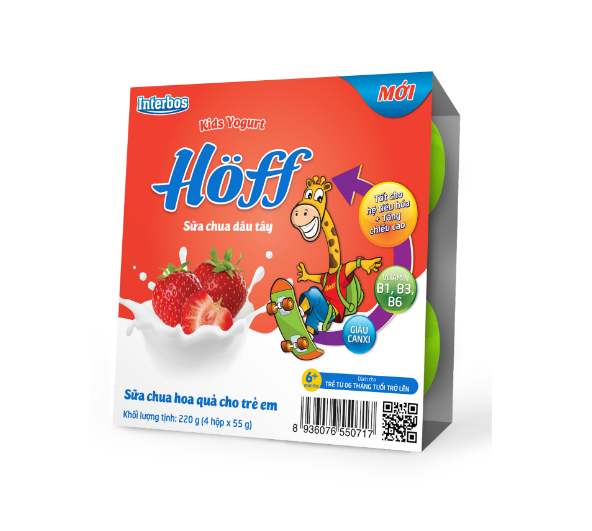 SỮA CHUA TRẺ EM HOFF MIX VỊ DÂU, TÁO, CHUỐI, TỰ NHIÊN, HÀNG CN ĐỨC